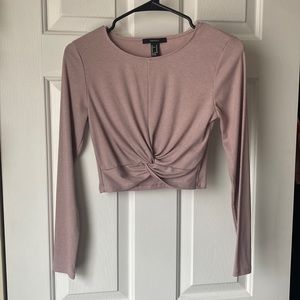 Forever 21 cropped tie shirt